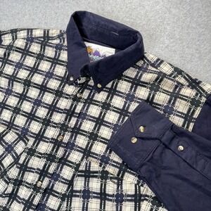 VTG Alamosa Men's M Cowboy Western Long Sleeve Geometric Print Button Up Shirt